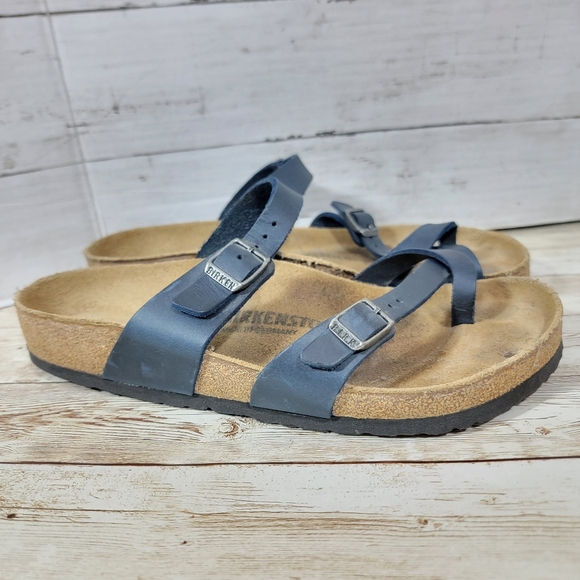 Birkenstock Mayari Oiled Leather Sandals In Blue U S W 9 - Picture 5 of 9